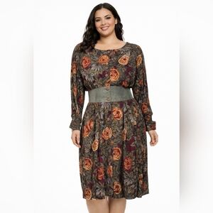 Vintage St. Gillian floral Print Dress, Women's Size 10